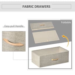 image-Chest of Drawers with 4 Fabric Bins White