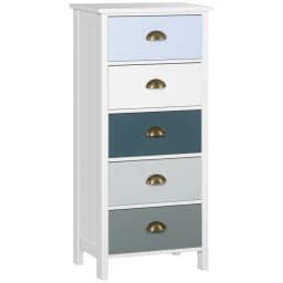 image-Chest of Drawers, 5-Drawer Dresser with Metal Handle