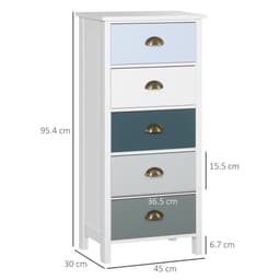 image-Chest of Drawers, 5-Drawer Dresser with Metal Handle