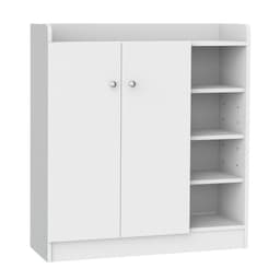 image-Shoe Storage Cabinet Home 2 Doors w/Adjustable 4 Shelves White