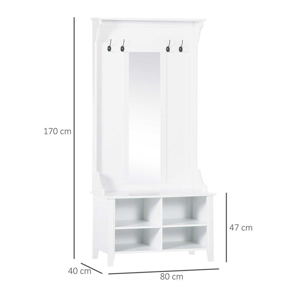 image-Mirror Cabinet, 80Lx40Wx170H cm-White