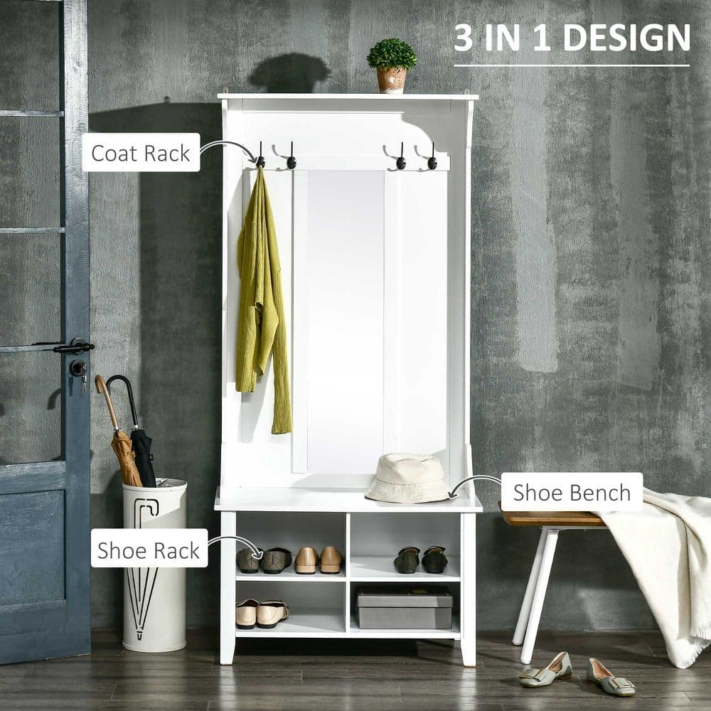image-Mirror Cabinet, 80Lx40Wx170H cm-White