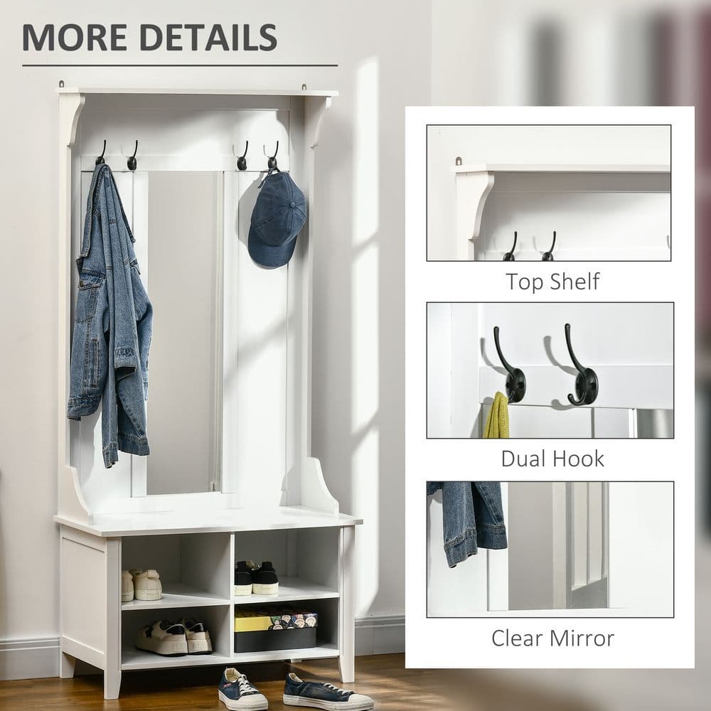 image-Mirror Cabinet, 80Lx40Wx170H cm-White
