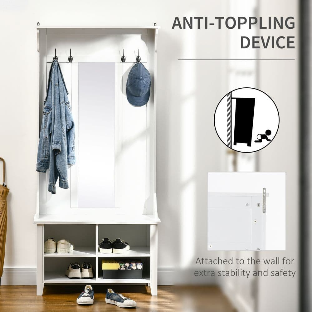 image-Mirror Cabinet, 80Lx40Wx170H cm-White