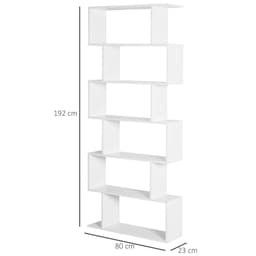 image-Particle Board 6-Tier Asymmetrical Shelving Unit White