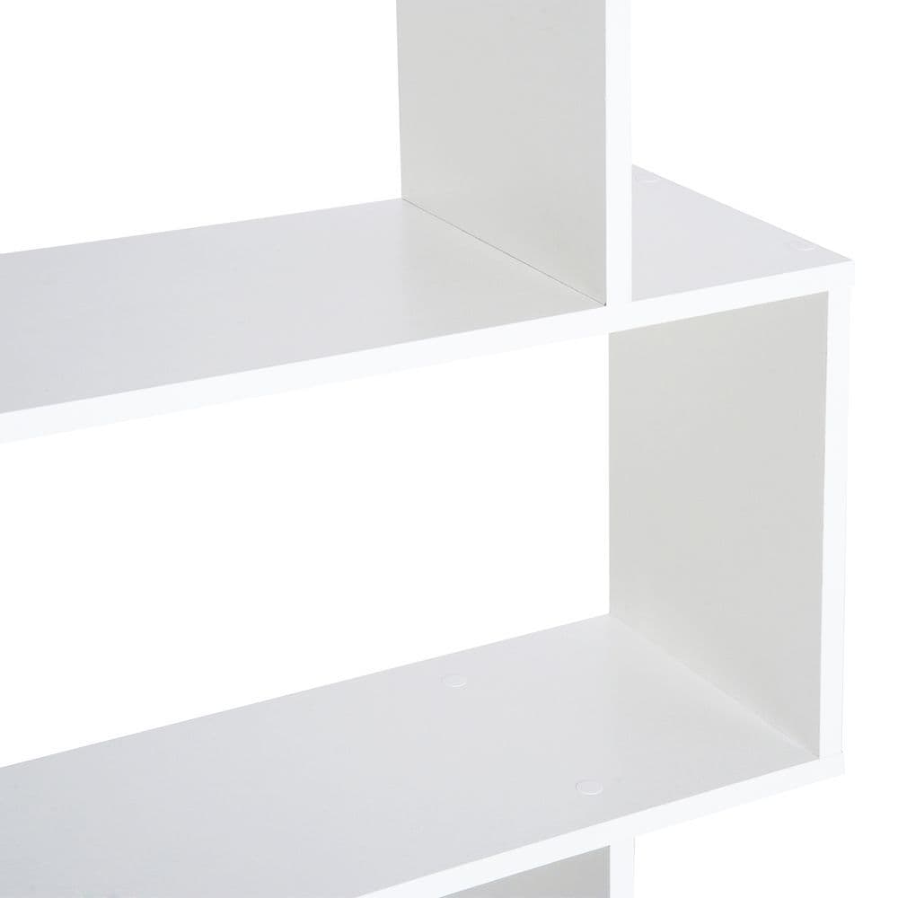 image-Particle Board 6-Tier Asymmetrical Shelving Unit White