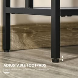 image-Console Table 2 Shelves MDF Steel Frame in Art Deco Square Style 76x106cm