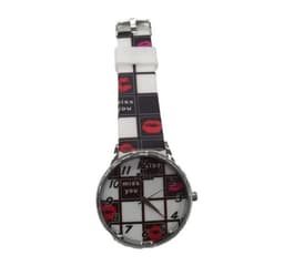 image-Relda Ladies Analogue Black & White Silicone Strap Watch REL99