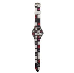 image-Relda Ladies Analogue Black & White Silicone Strap Watch REL99