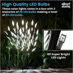 image-3Pk 60 LED Solar Branch Lights BRIGHT WHITE | DGI-1944A | AS-82384 | TWL-1582