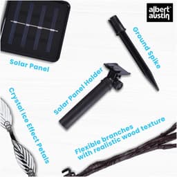 image-3Pk 60 LED Solar Branch Lights BRIGHT WHITE | DGI-1944A | AS-82384 | TWL-1582
