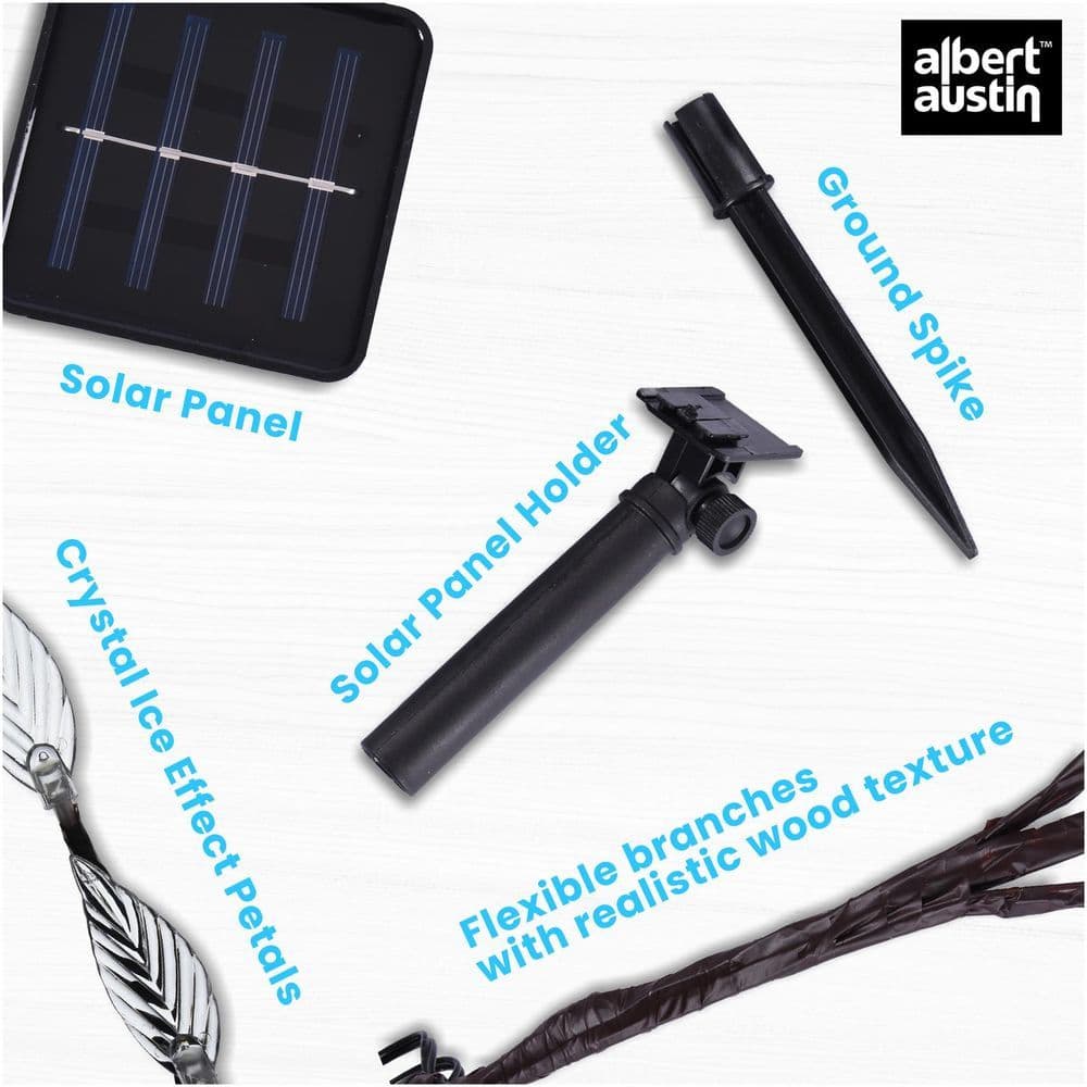 image-3Pk 60 LED Solar Branch Lights BRIGHT WHITE | DGI-1944A | AS-82384 | TWL-1582