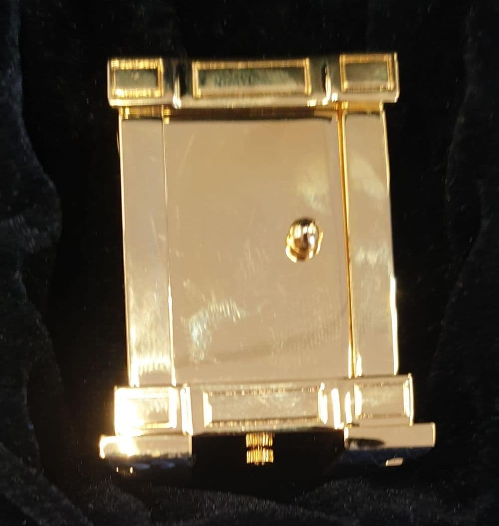 image-Miniture Clock Rectangle Gold Polished Solid Brass IMP38