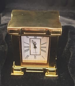 image-Miniture Clock Rectangle Gold Polished Solid Brass IMP38