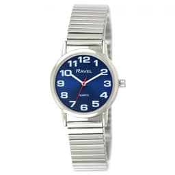image-Ravel Women's Blue Dial Silver Expander Bracelet Watch R0208.46.2