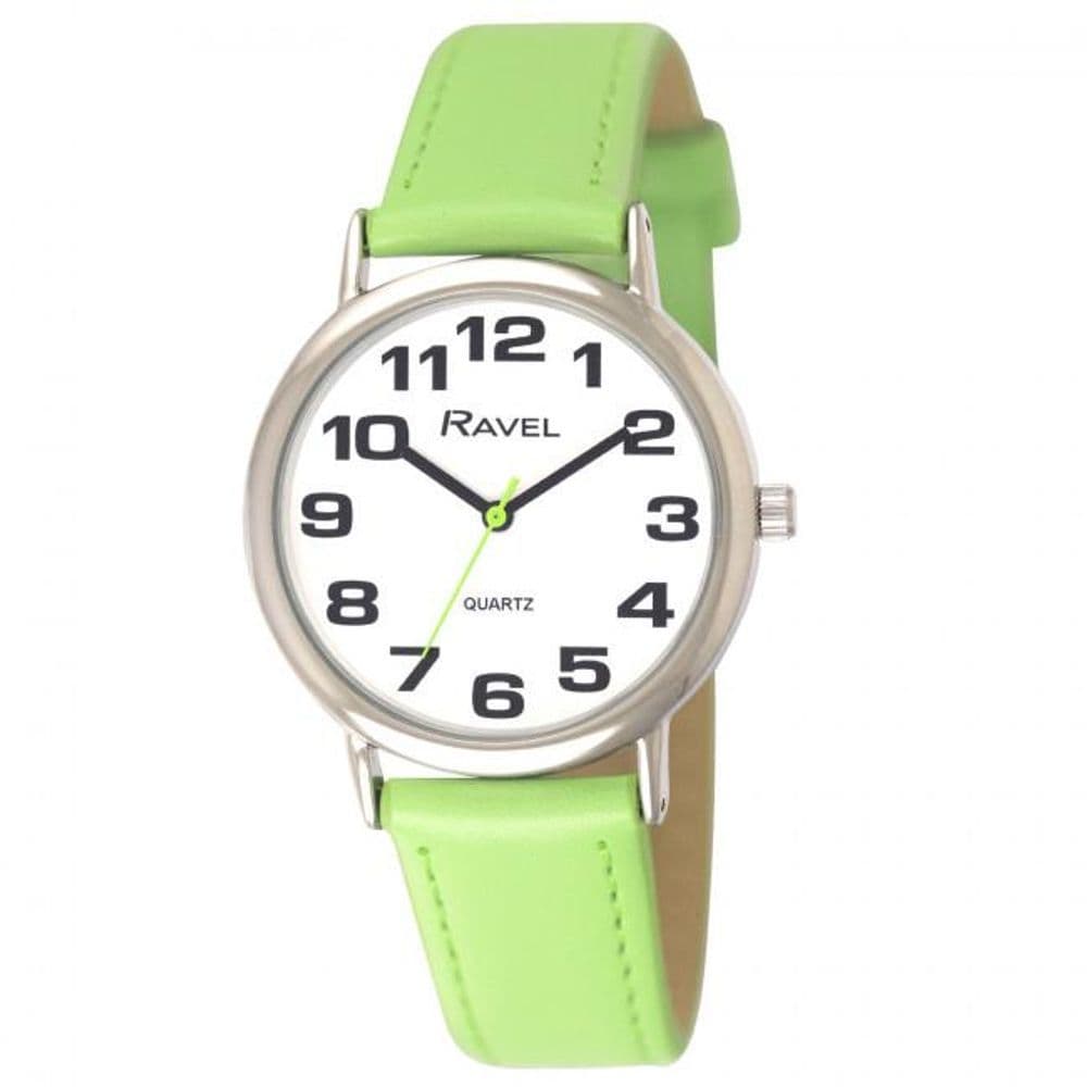 image-Ravel Womens Classic Lime Green Strap Watch R0105.13.11A