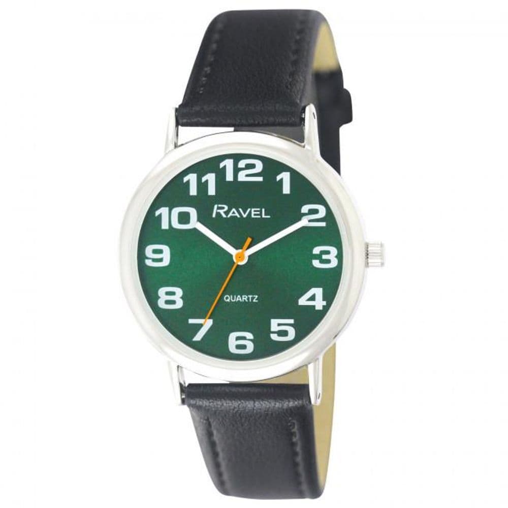 image-Ravel Unisex Classic Green Dial Black Strap Watch R0105.48.1
