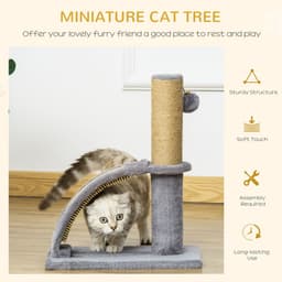 image-Cat Tree Climbing Activity Center with Scratching Massage Board Hanging Ball