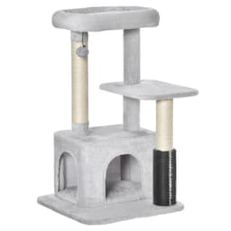image-Cat Tree Climbing Activity Center with Scratching Massage Toy Hanging Ball