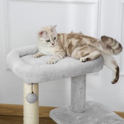 image-Cat Tree Climbing Activity Center with Scratching Massage Toy Hanging Ball