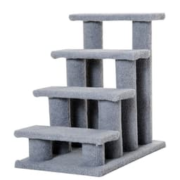image-Pet Ramp Stairs 4 Steps Cat Tree Ladder Safety Steps Climbing Frame Grey