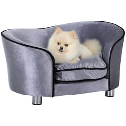image-Modern Dog Sofa Couch Puppy Bed Kitten Lounge w/Storage Pocket Removable Cushion