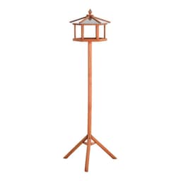 image-Wooden Bird Table Free Standing Bird Feeder Parrot Stand for Garden, Patio
