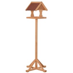 image-Wooden Bird Feeder Freestanding Cross-shaped Support Feet Weather Resistant