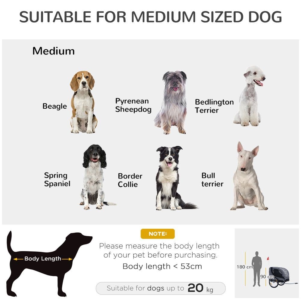 image-Pet Bicycle Trailer Dog Cat Bike Carrier Water Resistant Travel Steel Grey
