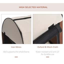 image-Folding Fabric Soft Pet Crate Dog Cat Travel Carrier Cage Kennel House Brown