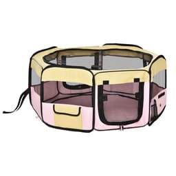 image-Fabric Pet Dog Cat Puppy Playpen Rabbit Guinea Pig Play Pen in Pink Small