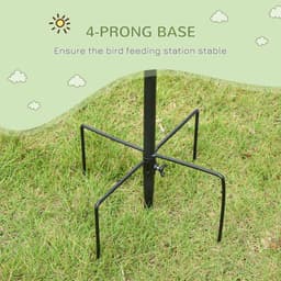 image-Bird Feeding Station Kit Wild Bird Feeder Pole w/ 6 Hooks 4 Hanging Feeders