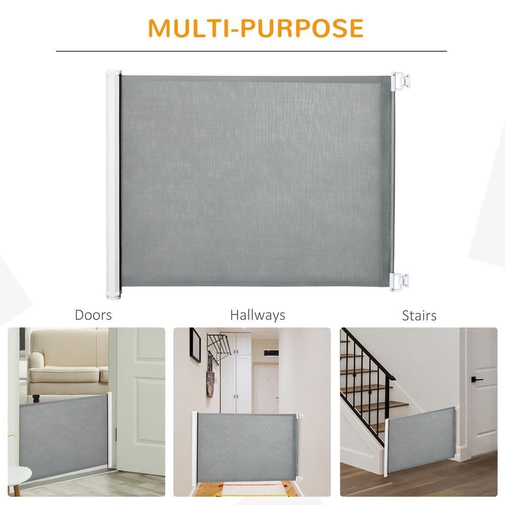 image-Retractable Safety Gate Folding Pet Barrier, for Doorways, Staircases, Hallways