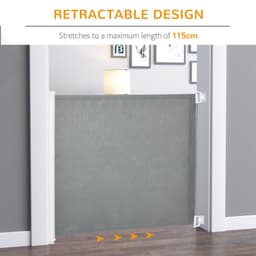 image-Retractable Safety Gate Folding Pet Barrier, for Doorways, Staircases, Hallways