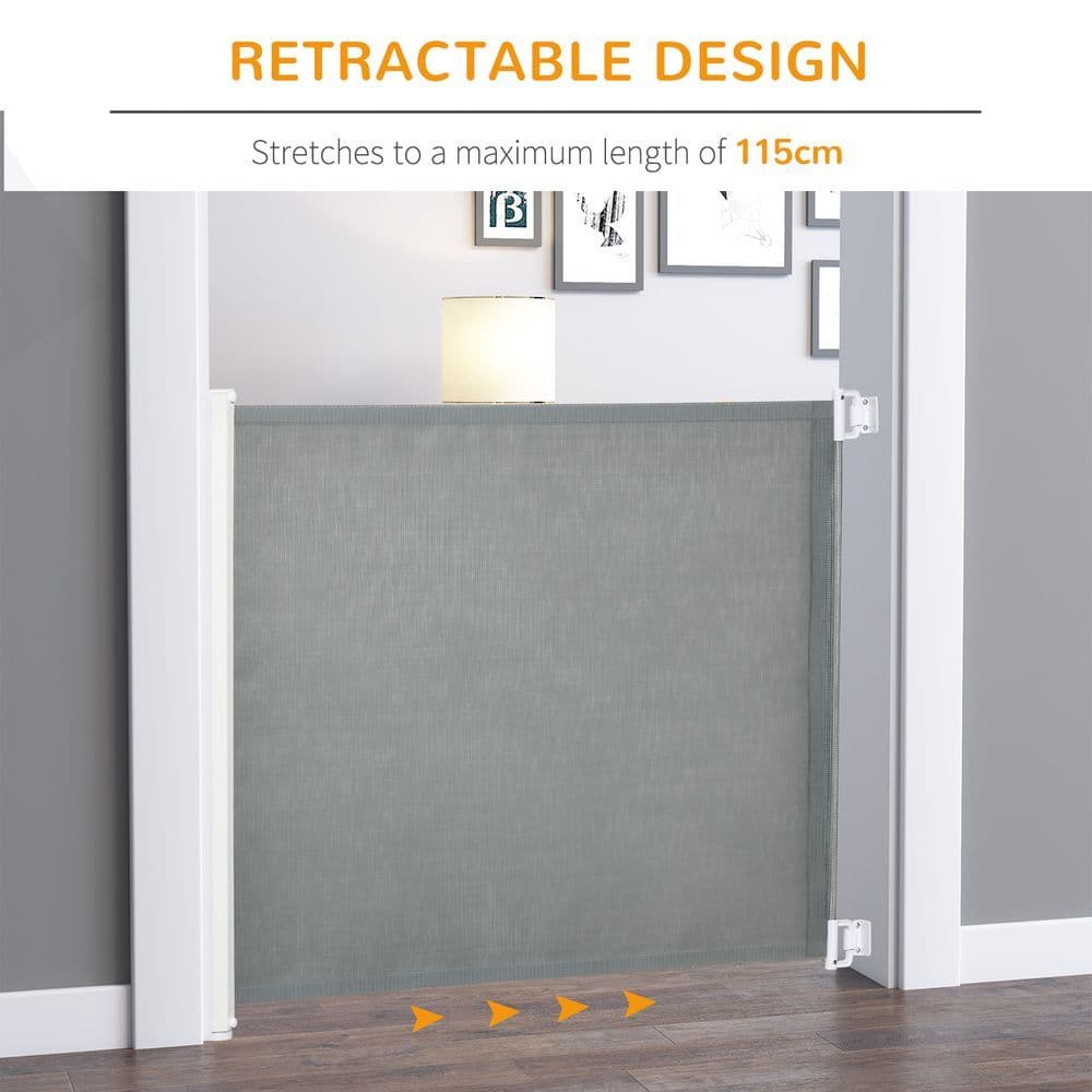 image-Retractable Safety Gate Folding Pet Barrier, for Doorways, Staircases, Hallways