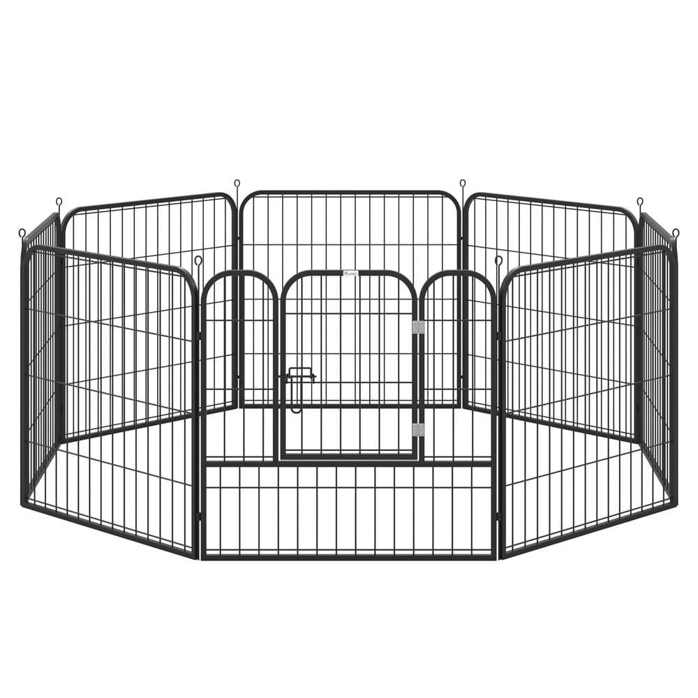 image-4 Sizes Pet Playpen Dog Rabbit Puppy Cage Folding Run Fence Metal Hutch