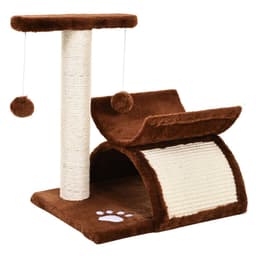 image-Cat Tree Plush Scratcher Kitty Activity Play Center Top Bar Tunnel Dangling Ball