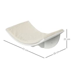 image-Wood Cat Shelf Shelter Kitten Bed Curved Climber Wall-Mounted Berber Fleece