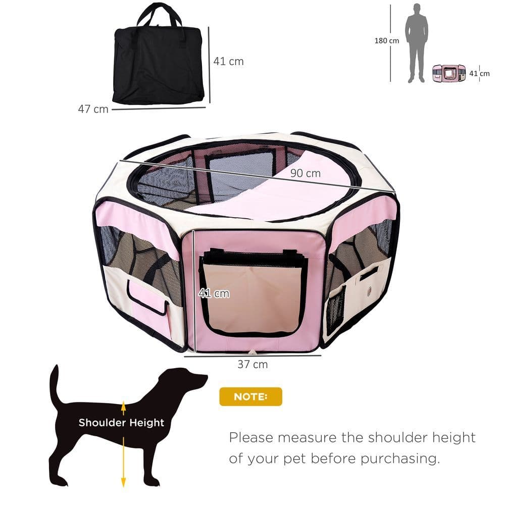 image-Fabric Pet Puppy Dog Cat Rabbit Pig Guinea Playpen Play Pen Run S M L 3 Colour