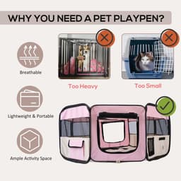 image-Fabric Pet Puppy Dog Cat Rabbit Pig Guinea Playpen Play Pen Run S M L 3 Colour