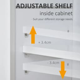 image-Wall Mount Mirror Cabinet Bathroom Storage Single Door Mounted Glass Cupboard