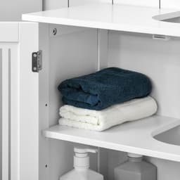 image-Modern Under Sink Cabinet with 2 Doors, Bathroom Vanity Unit, White