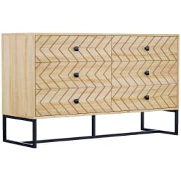 image-6 Drawers Storage Unit Hallway Bedroom Living Room Cabinet Zig Zag Design