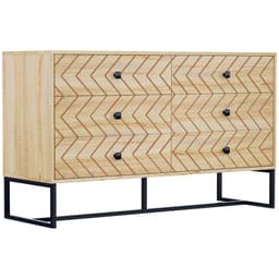 image-6 Drawers Storage Unit Hallway Bedroom Living Room Cabinet Zig Zag Design