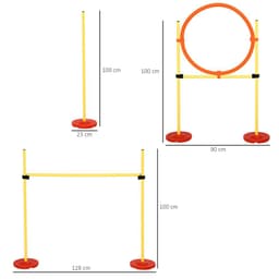 image-Portable Pet Agility Training Obstacle Set for Jumping Pole,Ring,Turnstile poles