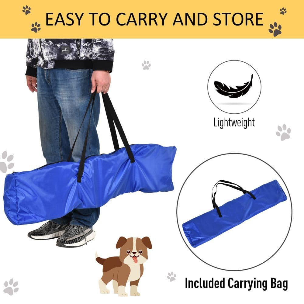 image-Portable Pet Agility Training Obstacle Set for Jumping Pole,Ring,Turnstile poles