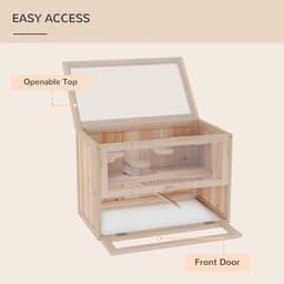 image-Wooden Hamster Cage Mice Rodents Hutch Small Animals 2 Levels 60x35x42cm