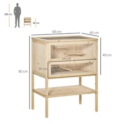 image-Hamster Cage House Pet Play Exercise 3 Tiers Mouse Wooden Fir Small Animals