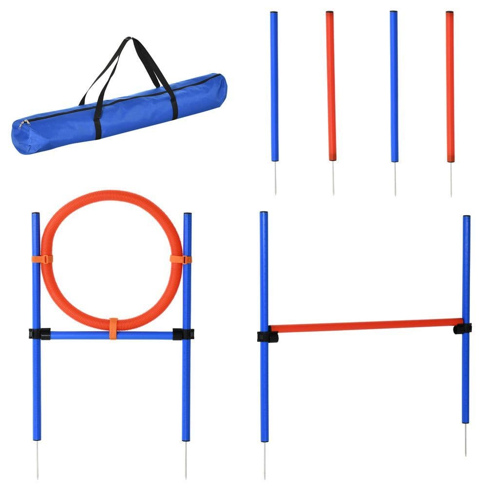 image-Pet Agility Set Training Play Kit Dog Jump Hoop Poles Tunnel Obedience Equipment