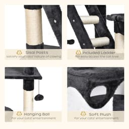 image-Large Cat Tree Scratching Post Condo Pet House Kitty Play Tunnel Toy 240 - 260H